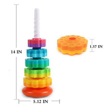 Lbaibb (1 Pcs) Spinning Stacking Toys,Spin Toys For Toddlers 1-3,Strong Abs Plastic,Rainbow Spin Tower,Autism Spin Stack Toys,Suitable For Gifts For Boys And Girls