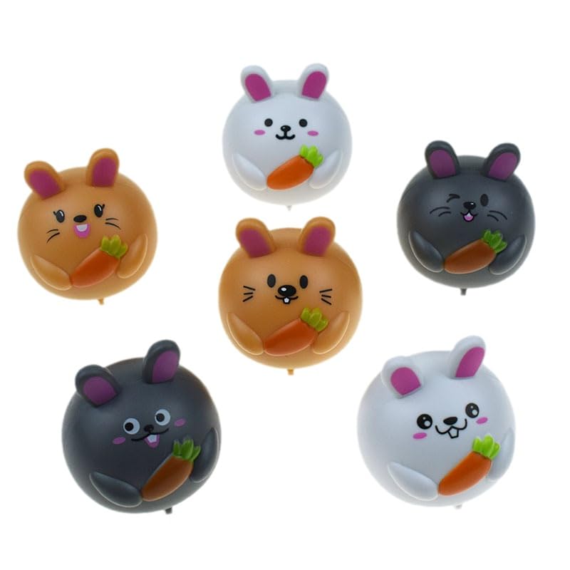 Ai-Fun 6Pcs Easter Pull Back Cars Bunny Cars Rabbit Fun Toy Vehicles For Easter Party Favors Animal Car Toddler Toys For Kids 3-