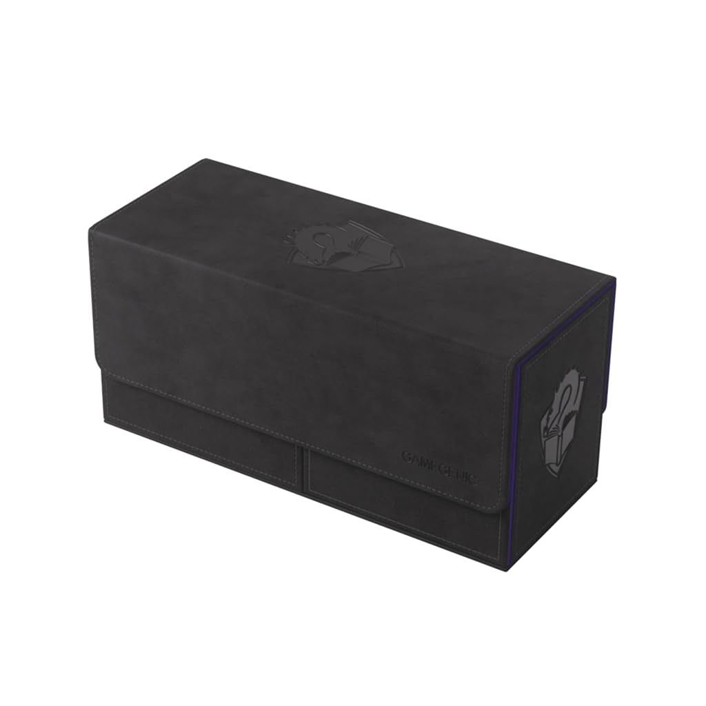Gamegenic The Academic 133+ XL enhanced Deck Box | Double-Sleeved Card Storage | Card Game Protector | Holds Up to 122 Cards Plus Game Accessories | Purple/Purple Color | Made