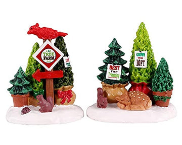 Lemax Village Collection Tree Farm Display, Set Of 2#14844