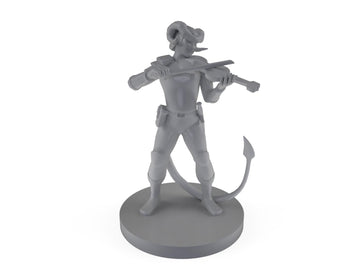 Tiefling Bard With Fiddle Tabletop Dnd Gaming Miniature