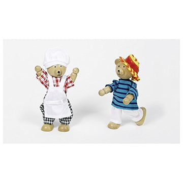Goki Flexible Puppets Bears Benna & Bennoh With Wardrobe Doll, Multicolor (51914)