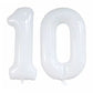 Goer Number 10 Balloons For 10Th Birthday Party Decorations,42 Inch Jumbo Foil Helium Balloons For 10Th Anniversary (White)