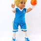 American Fashion World Boys Blue Basketball Uniform for 18-Inch Dolls | Accessories Included | enhanced Quality & Trendy Design | Dolls Clothes | Outfit Fashions for Dolls for Popular Brands