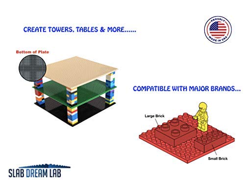 Slabdreamlab 12''X12'' Baseplate For All Major Building Bricks And Blocks (Bright Pink, 4-Pack)