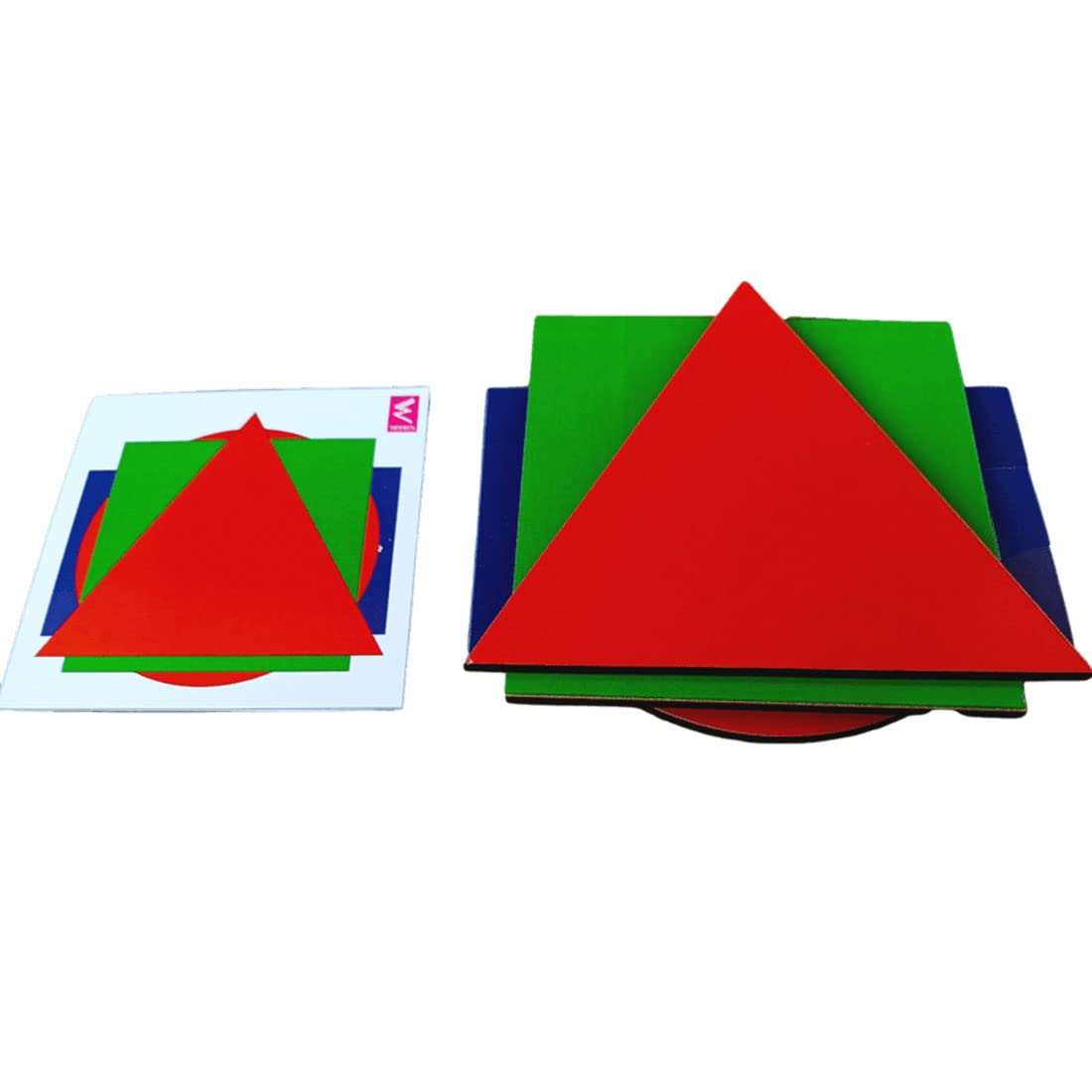 Wissen Wooden Shapes Stack Block Game For Kids 2Years & Above | Early Learning 24 Colourful Shapes Wooden Cards To Develop Kids 