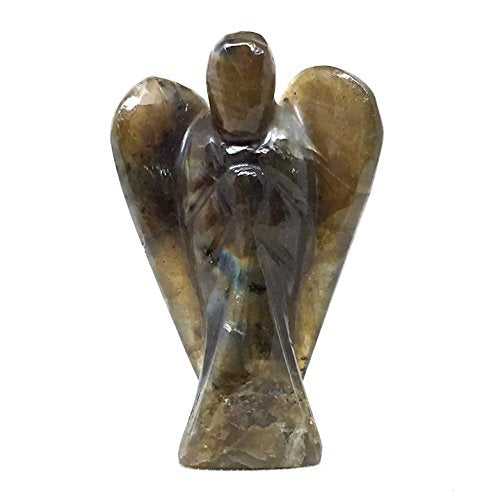 Nelson Creations, Llc Hand-Carved 2 Inch Labradorite Guardian Angel Natural Gemstone Healing Figurine
