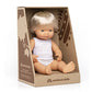Miniland Doll 15'' Caucasian Blond Boy (Box) - Made In Spain, Anatomically Correct, Quality, Inclusion