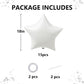 TONIFUL 15Pcs 18 Inch Large White Star Shape Foil Balloons Big White Stars Helium Mylar Ballons for Birthday Wedding Baby Shower