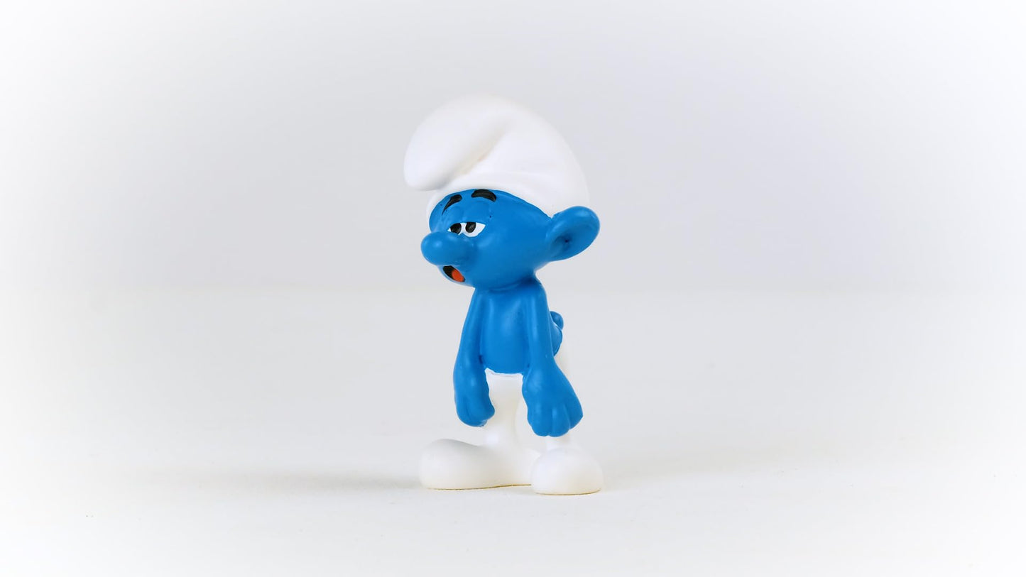 Schleich Smurfs Dimwitty Smurf Figure, Collectible Blue Plastic Toy, Model 20839