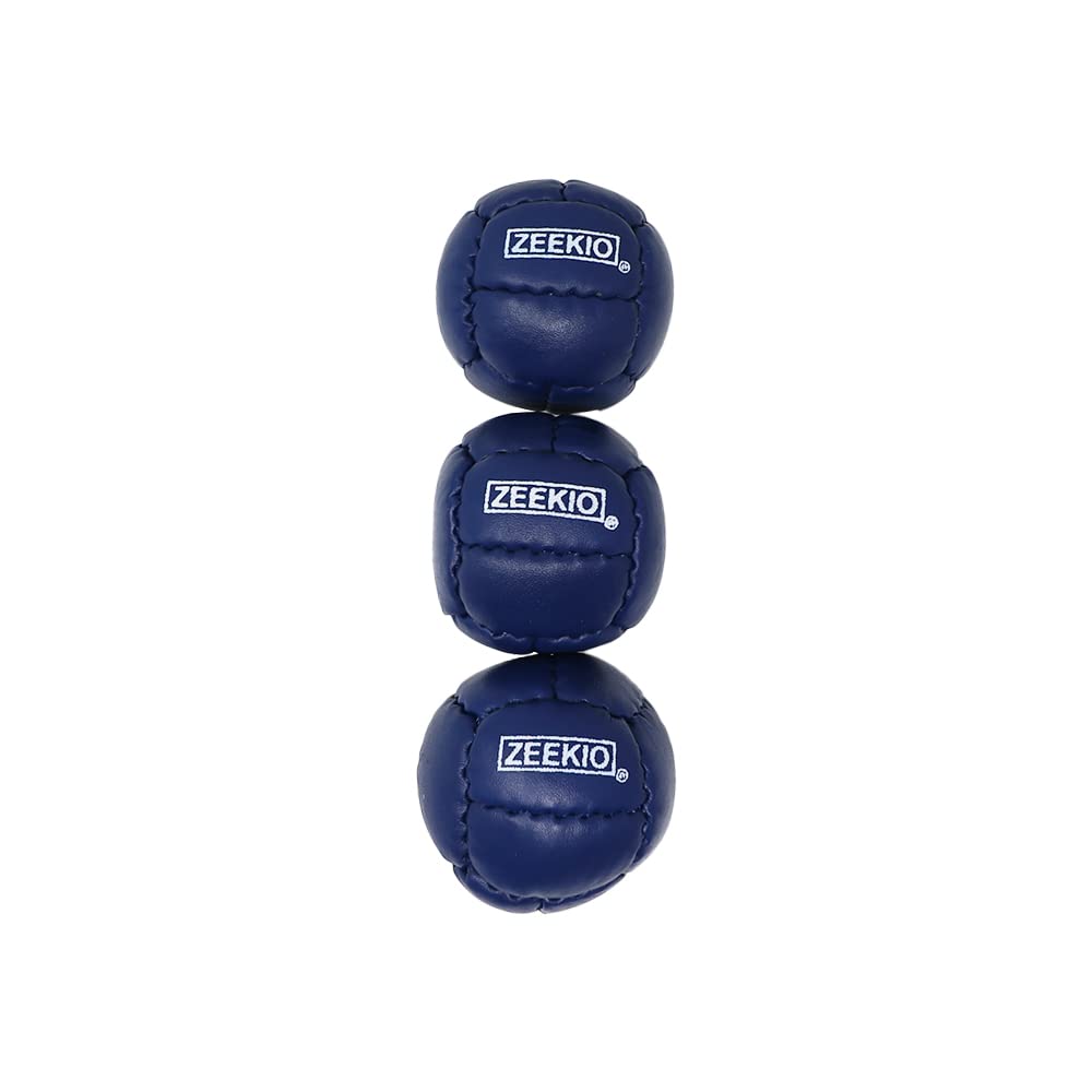 Zeekio Galaxy Juggling Balls - enhanced 12 Panel Genuine Leather Balls - 130g - 67mm - Pack of 3 Dark Blue