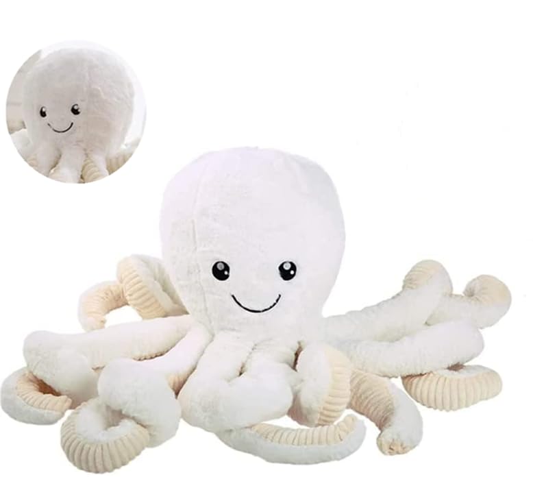 JOSON Cute Octopus Plush Toys  Soft Octopus Stuffed Animals  Girls and Boys mature-themed Birthday (16 Inch  White)
