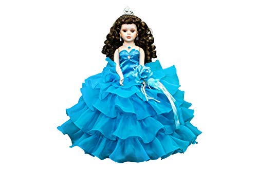 Kinnex Collections By Amanda 18' Porcelain Quince Anos Quinceanera Umbrella Last Doll Muneca Centerpiece ~ Kw18728 ~ (Turquoise)