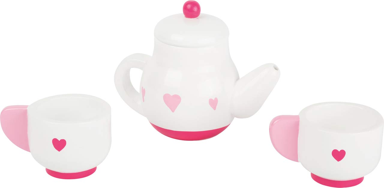 Small Foot Wooden Toys Tea Time Playset Includes Tea Pot With A Removable Lid And Two Tea Cups For Play Kitchens Designed For Ch