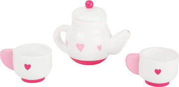 Small Foot Wooden Toys Tea Time Playset Includes Tea Pot With A Removable Lid And Two Tea Cups For Play Kitchens Designed For Ch