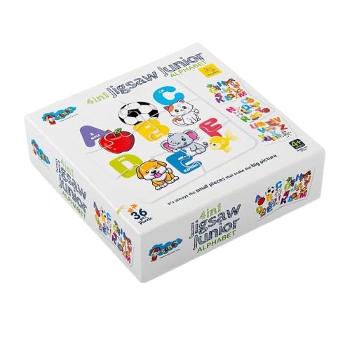 Puzzle Squad 4 in 1 Jigsaw Puzzle Junior Alphabets Theme for Kids 4+ Years | 36 Pcs | Toys for Kids for Early Learning, Entertai