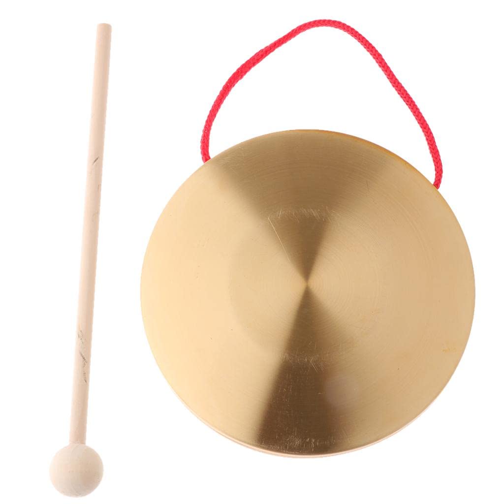 Loom Tree 6Inch Hand Gong Cymbals Brass Copper Chapel Opera Percussion Musical Instruments With Round Play Hammer (15Cm) | Percu
