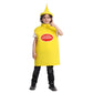 Dsplay Kids Mustard Ketchup Costume Halloween Party (7-9 Years, Yellow)
