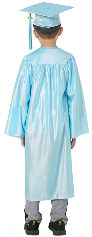 GraduatePro Kindergarten Graduation Cap and Gown Package Class of 2025 for Kids with Stole Certificate as Party Gift Skyblue 30