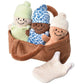 Creative Minds Basket Of Babies With 3 Super Soft 9'' Plush Doll Toys For Babies And Kids, Plush Multicultural Sensory Babies Toy Set With Basket, Green, White, Blue, Mtc-638