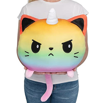 Teeturtle - Giant Moody Kittencorn Plushie - Angry Rainbow - Huggable, Soft, Pillowy, Sensory Toy Stuffed Animals That Show Your