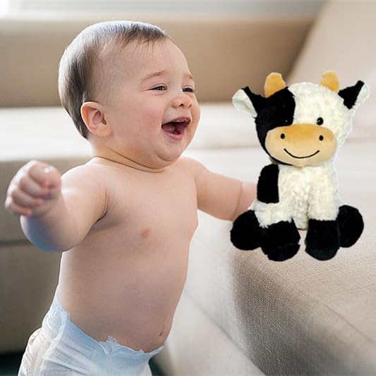 Fayuaku 9'' Cow Stuffed Animals Plush Cow Doll Kids Boys Girls Animal (9'' Pink Cow)