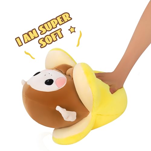 Playnics Large Banana Monkey Plush Pillow Stuffed Animal Toy,Big Size Cute Soft 12 Fat Kawaii Hugging Cuddle Plushie,Gift For Ki