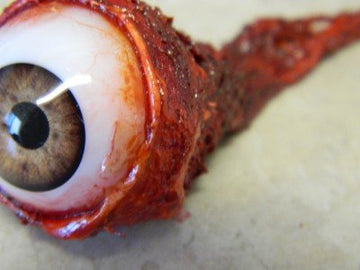 Dead Head Props Premium Life Size Ripped Out Eyeball Movie Quality Prop Halloween Prop Horror Prop (Many Colors) (Light Brown)