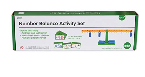 Edxeducation-25897 Number Balance Activity Set - Math Balance - Counting Toy - Learn Addition, Subtraction And Multiplication,Pa