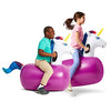 HearthSong Inflatable Unicorn Bouncy Hopper Toys for Kids - 2 Pack, Vinyl, Ages 5+, Model 733649, Perfect for Outdoor Games