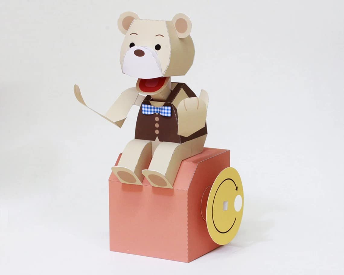 Peek A Bear  Karakuri Workshop  Making Paper Toys That Move  Paper Craft Kit With Templates To Build Mechanical 3D Paper Mode