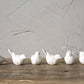 Set Of 6 White Ceramic Birds