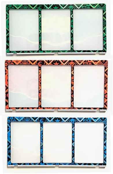 Pokemon Magnetic Three Card Protector Display - X3 Red Green Blue Paldean Fates