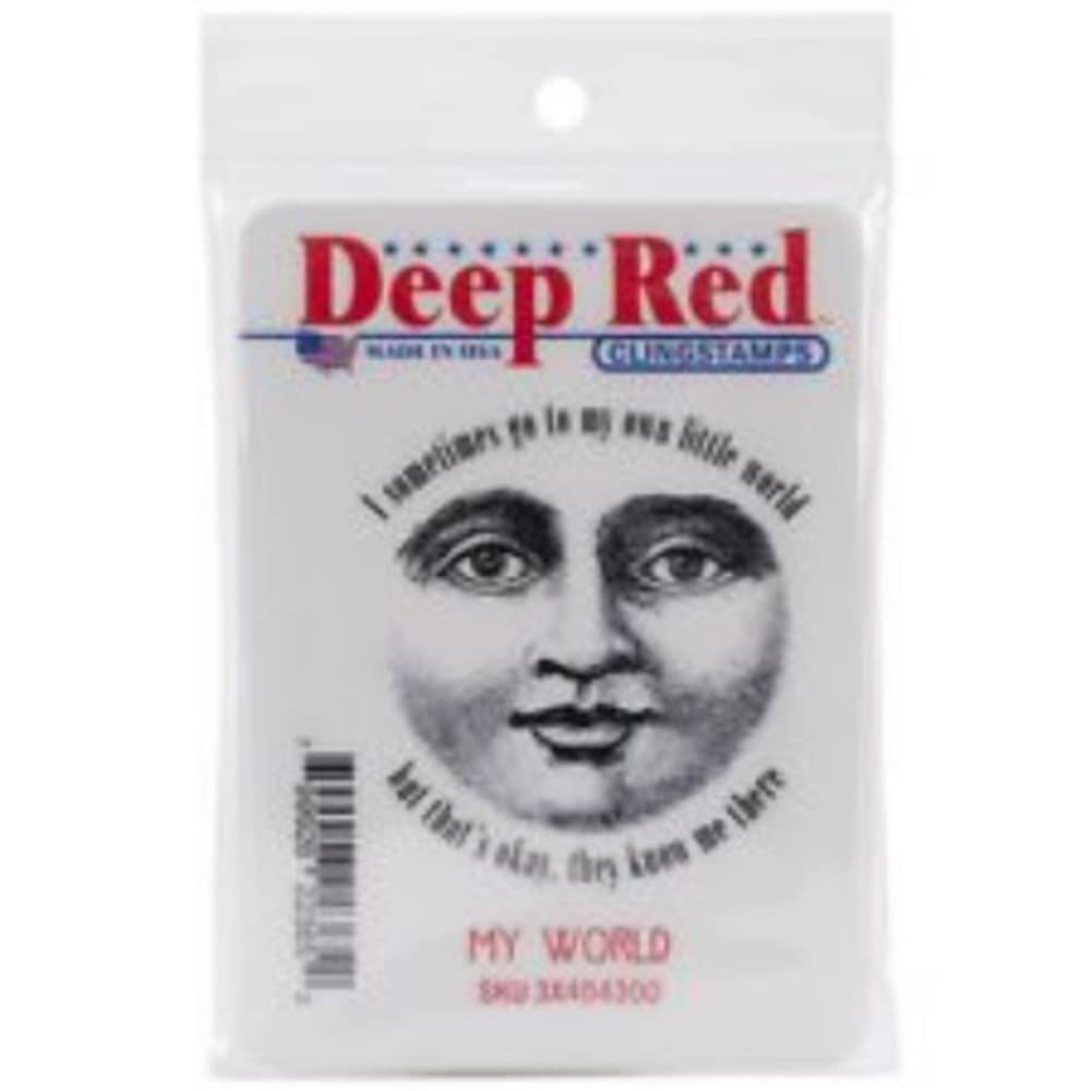 Deep Red Stamps My World Sentiment Rubber Cling Stamp 2 x 2.1 inches