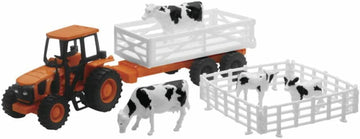 Kubota Farm Tractor & Trailer W/Farm Animals Set