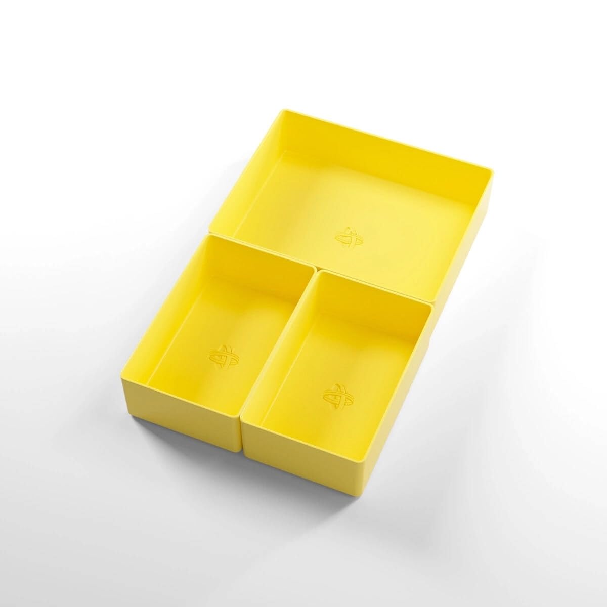 Token Silo Card Add On - 3-Piece Set Of Game Trays, Holds Game Cards, Tokens, Dials And Dice, Organize Lcg, Tcg And Board Game Accessories, Modular Design, Yellow Color, Made By Gamegenic