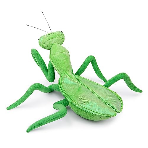 ZHONGXIN MADE Simulation Green Big decorative replica blade Mantis Plush Toy  Soft Mantis Stuffed Animal  14 inch Soft Toy for Kids