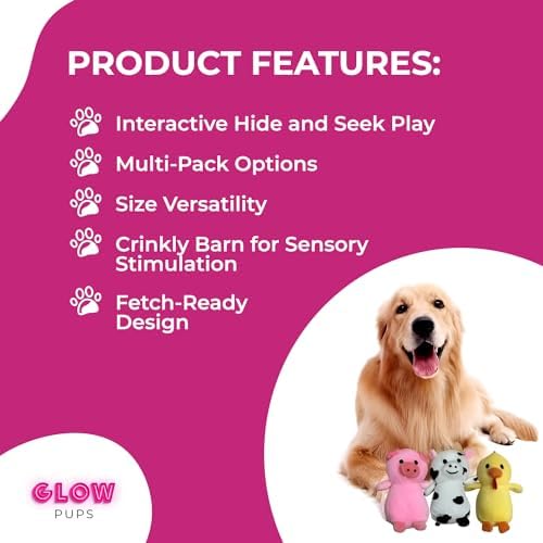Glow Pups Hide And Seek Farm Animals In A Barn, Barnyard Animals That Squeak (3 Pack Of Cow Toys)