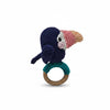 Sycamore East Handmade Crochet Baby Teether - Toucan Bird Rattle With Wooden Ring, Cotton Yarn, Soft & Safe For Teething Infants