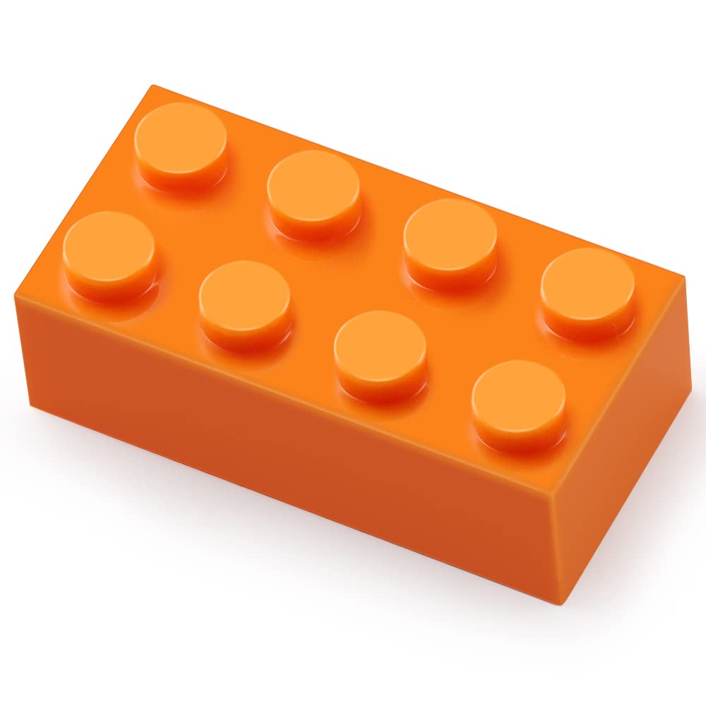 Feleph Classic 2X4 Bricks Orange 320 Pieces Parts Building Kits Creative Play Set Basic Blocks Toy Accessories Compatible With 3001 Major Brands (Orange)
