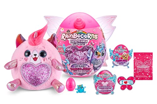 Rainbocorns Fairycorn Kitty Surprise By Zuru - 11' Plush Stuffed Animal, Fairy Wings, Unicorn Slime, Sequin Heart, Ages 3+ For Girls