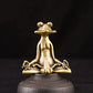 Acxico 1Pcs Solid Brass Frog Figurine Small Frog Statue House Ornament Animal Figurines