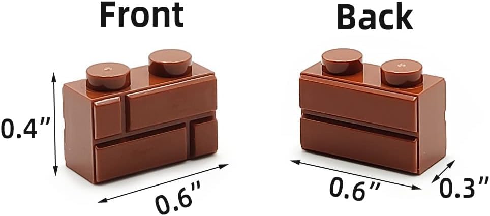 Yujhitp 200 Pcs Brown 1X2 Masonry Profile Bricks, Classic Brown Building Wall Bricks Blocks Bulk, Compatible With Lego Parts And