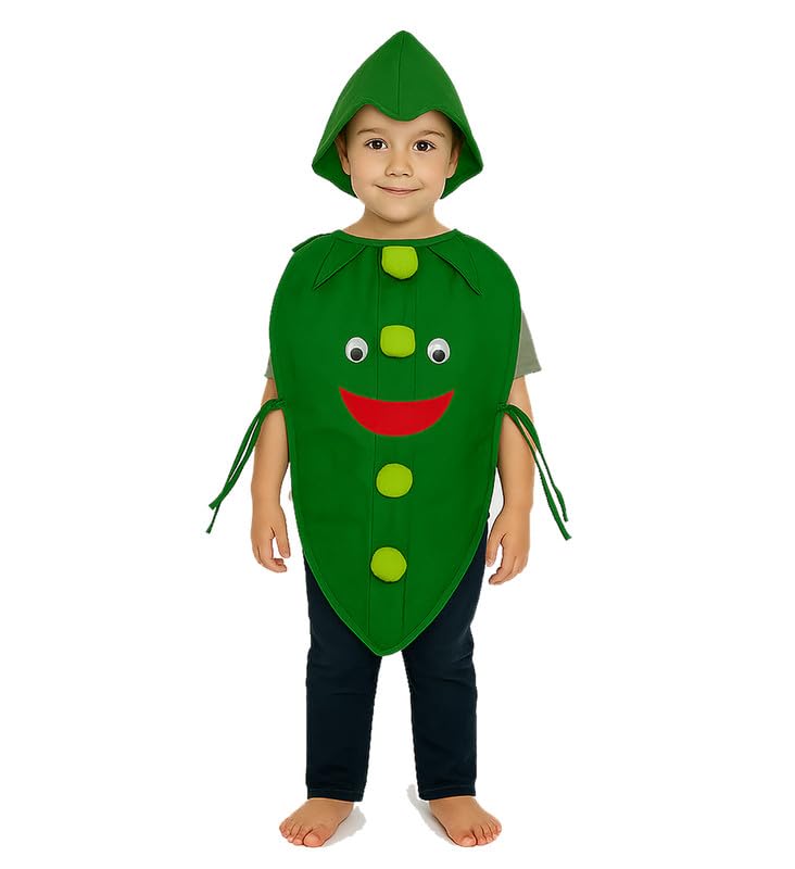 Fancydresswale Peas Fancy Dress Costume For Kids | Free Size 2-10 Years | School Events, Fancy Dress Competitions, Theme Parties