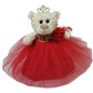 Kinnex Collections Since 1997 12'' Quince Anos Teddy Bear With Dress Embroidery Mis 15 Anos (Centerpiece) ~ B09631-14G (Red/G)