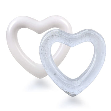 Blublu Park 2 Pcs Inflatable Heart Pool Float, 47.3 X 39.4 Inch Sweet Love Swim Rings Float Loungers Tube For Summer Water Fun B