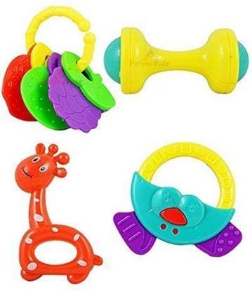 PRIMEFAIR Baby Rattles Set, Gift Set, Grab Rattles and Soothing for Babies & Infants, Early Age Toys for Kids, Girls & Boys (Mul