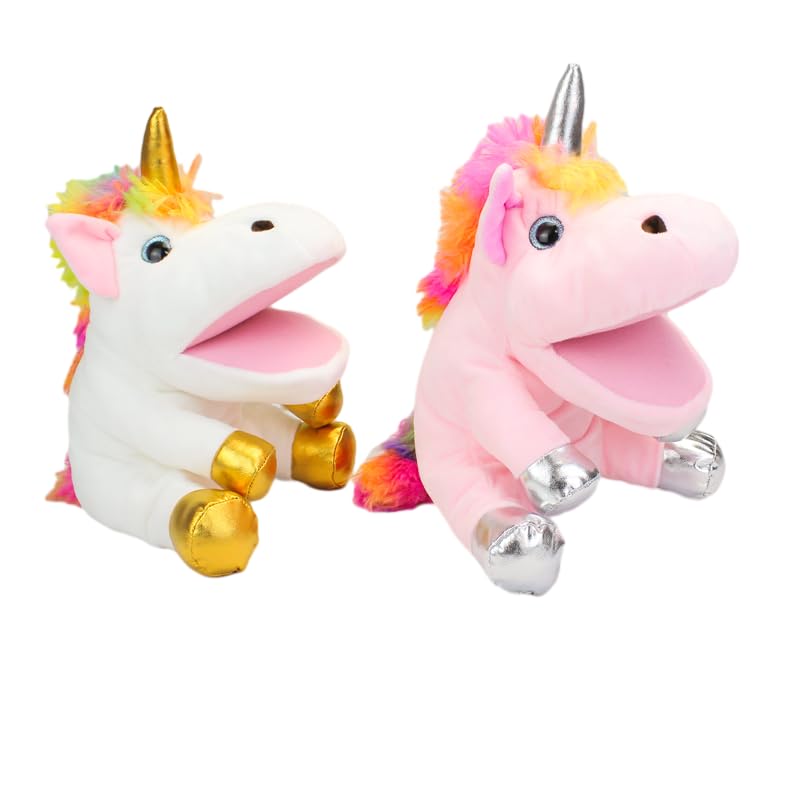 Lomtrats Unicorn Hand Puppets For Kids,Toddler With Movable Open Mouths,Implying Happiness, Eternity, And Purity Perfect For Sto