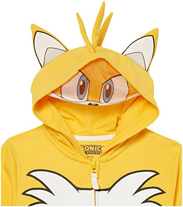 Sega Sonic The Hedgehog Tails Costume Zip Up Fleece Hoodie-Boys 4-20, Gold, 8