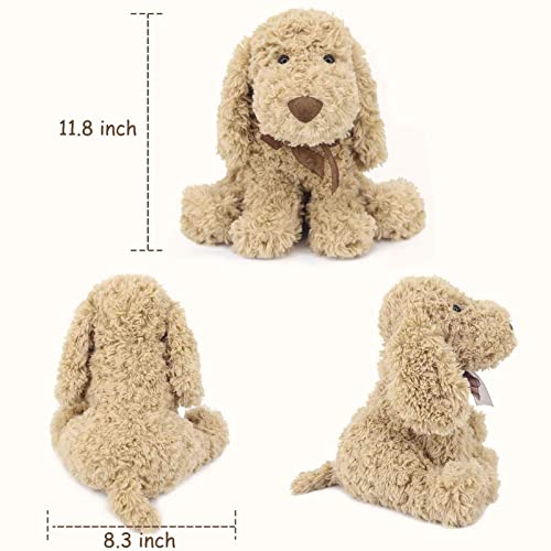 Weigedu Poodle Puppy Goldendoodle Stuffed Animal, Adorable Toy Dog Labradoodle Plush For Kids Boys Girls Birthday Easter Christmas Bedtime Gift, 11.8“ Golden